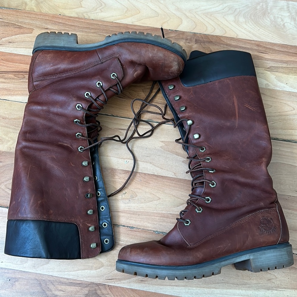 Timberland Womens 14-Inch Premium Boots coffee Brown Leather waterproof